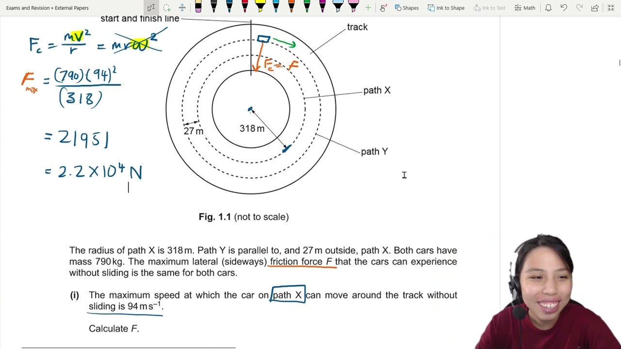 ON21 P41 Q1 Max Friction as Centripetal Force on Cars | Oct/Nov 2021 | CAIE A Level 9702 Physics