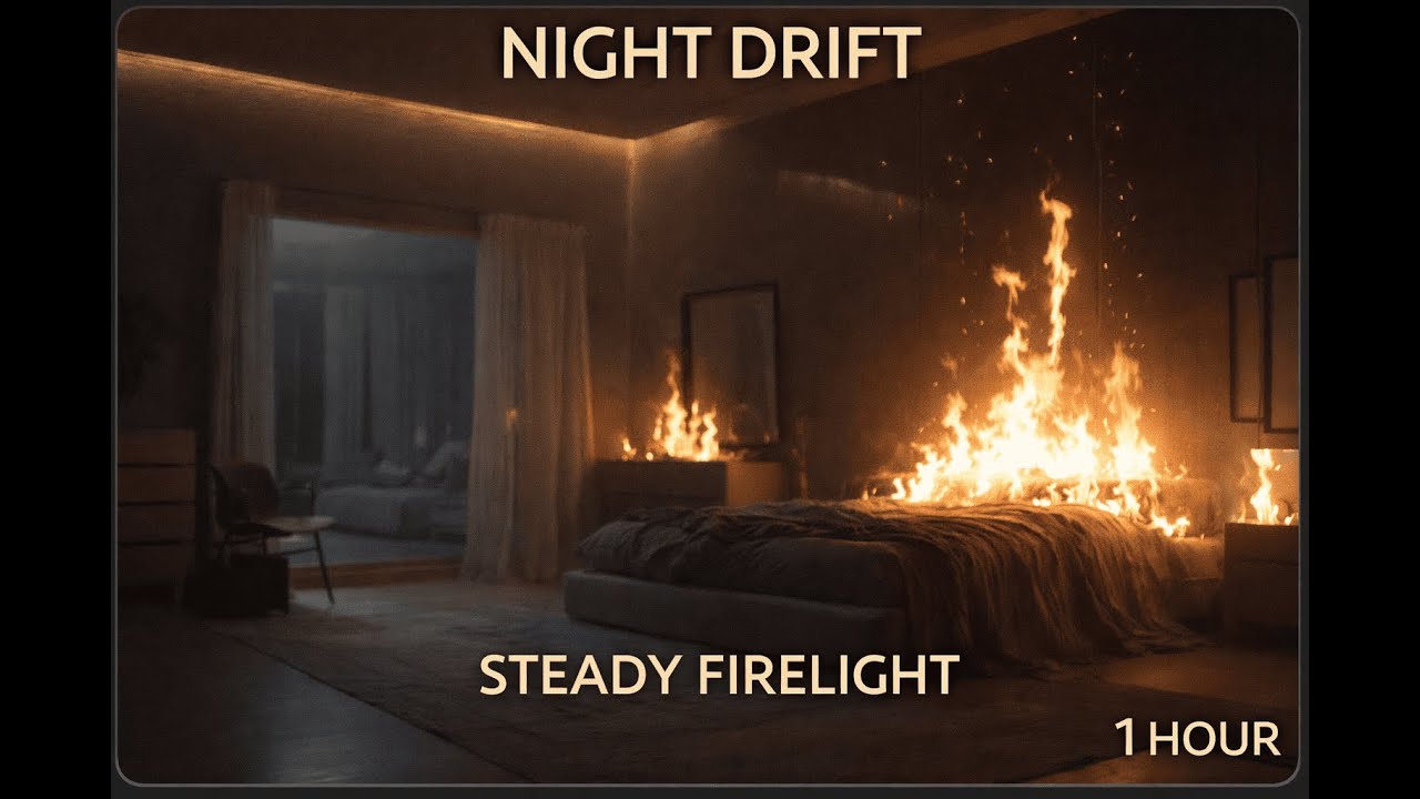 Night Drift — Fire Burning Steadily, Room Holding Still (1 Hour)