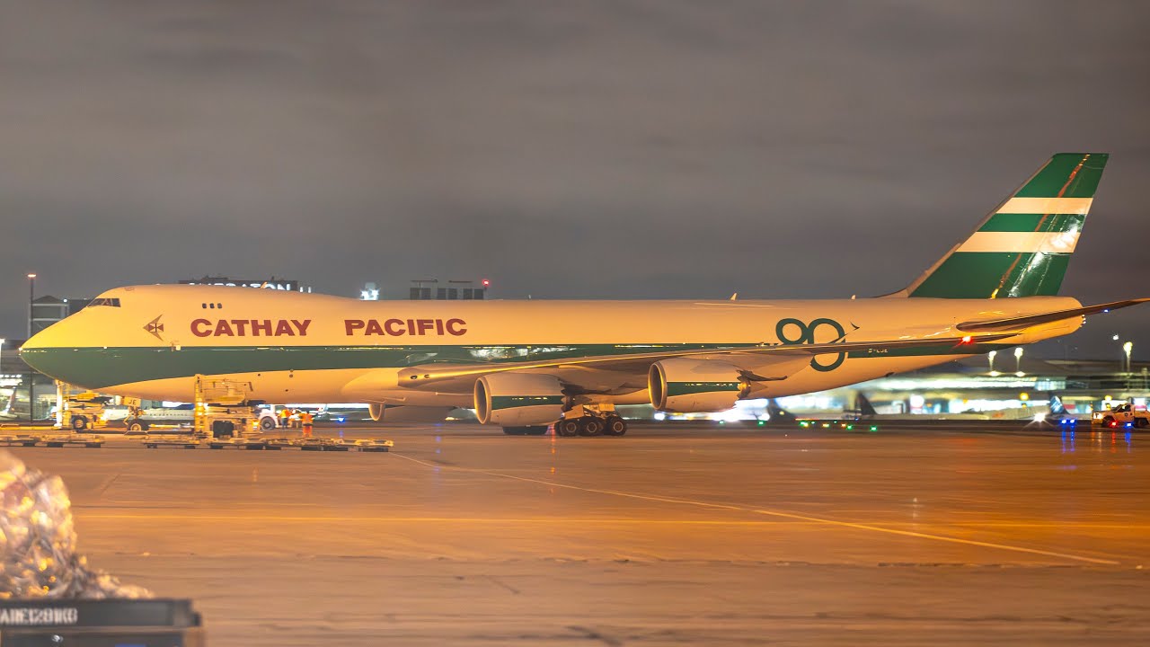 THE CATHAY LETTUCE 🥬 LIVERY BOEING 747-8F FIRST APPEARANCE IN CANADA 🔥YYZ 