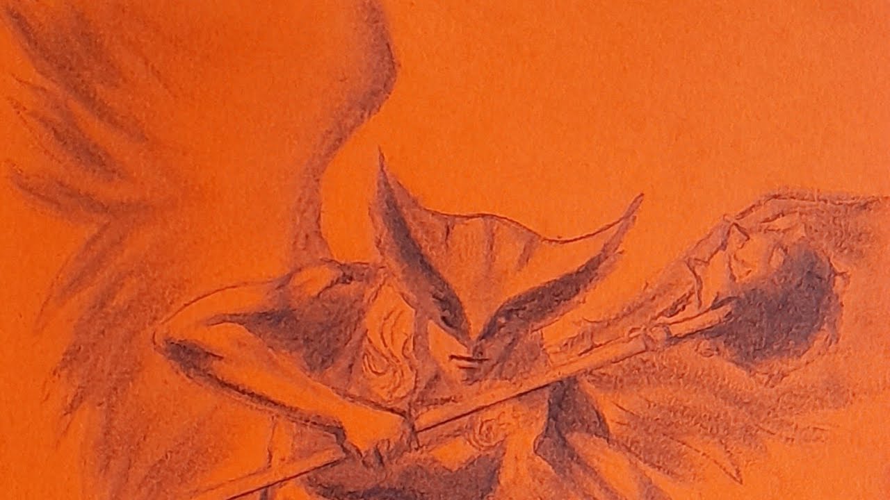 Serie  SKETCH Desenhado com carvão vegetal  Hawkgirl 