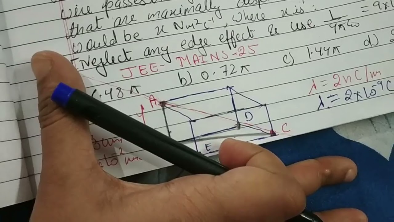 An infinitely long wire has uniform linear charge density λ = 2 n C / m the net flux through a