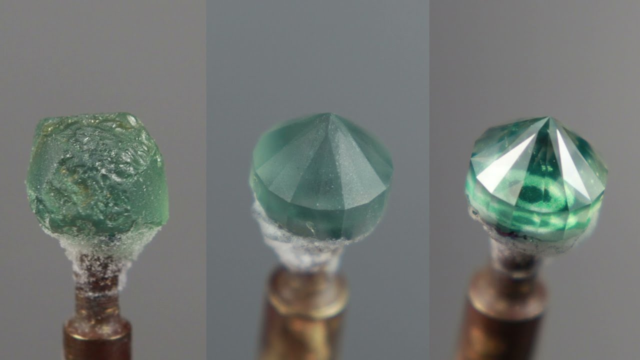 Gemstone Faceting, Progression of Cutting a Sapphire