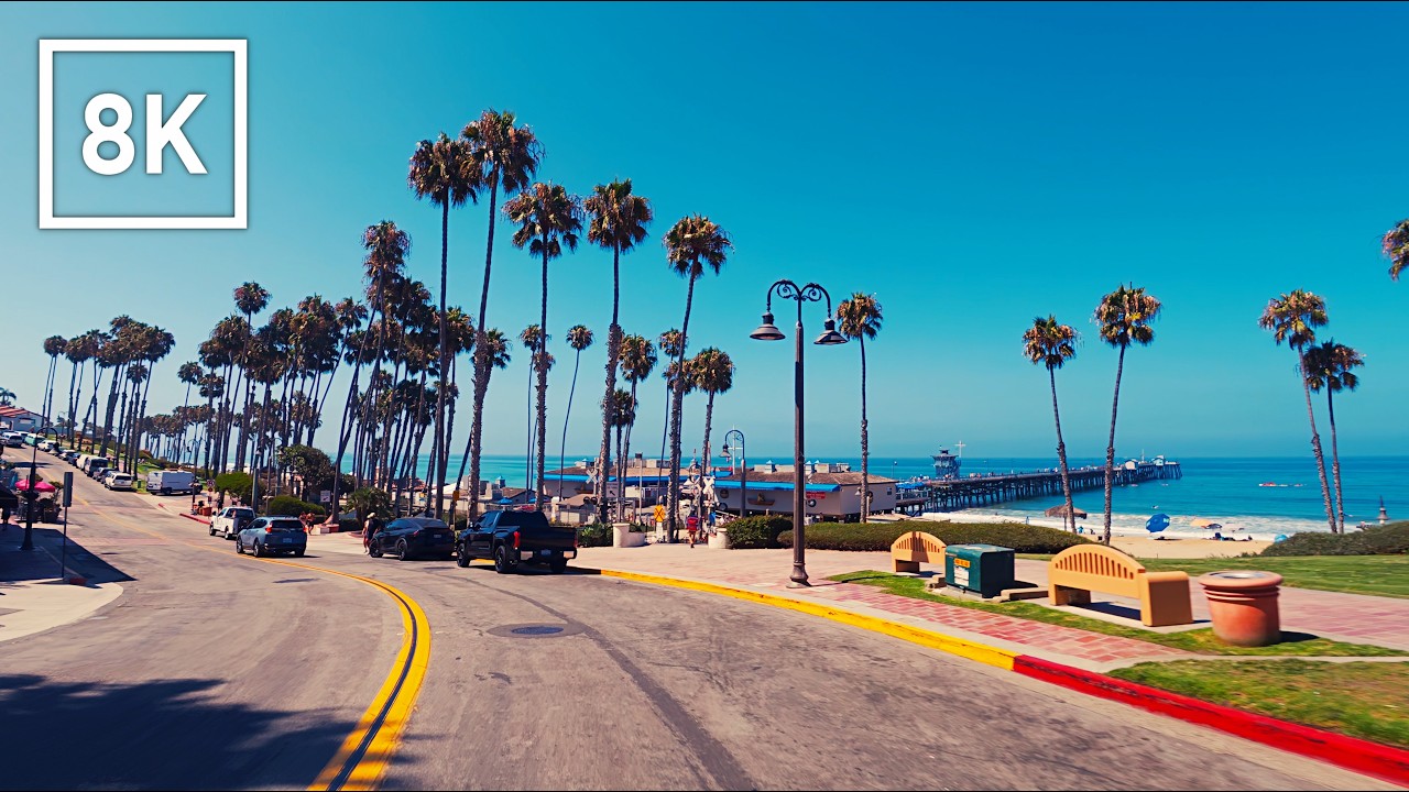 Relaxing Driving Pacific Coast, Newport Beach to Oceanside | 8K 60fps HDR | Chill Deep House Sound 🎶