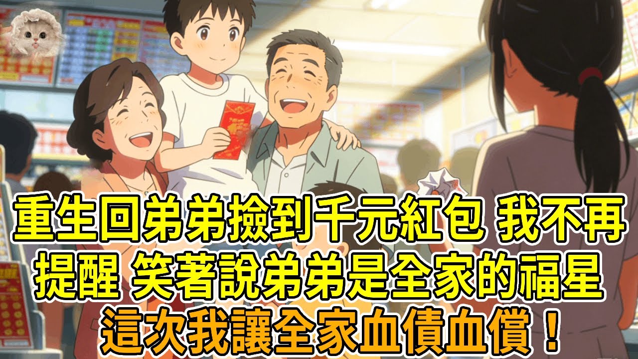 上一世，弟弟撿回千元紅包，我卻看到底層紙條寫著“動者不得好死”。我急忙放回原位，拉著弟弟回家。他卻去告狀。爸媽不分青紅皂白，對我動手動腳。重生歸來，這一世，我讓全家血債血償！