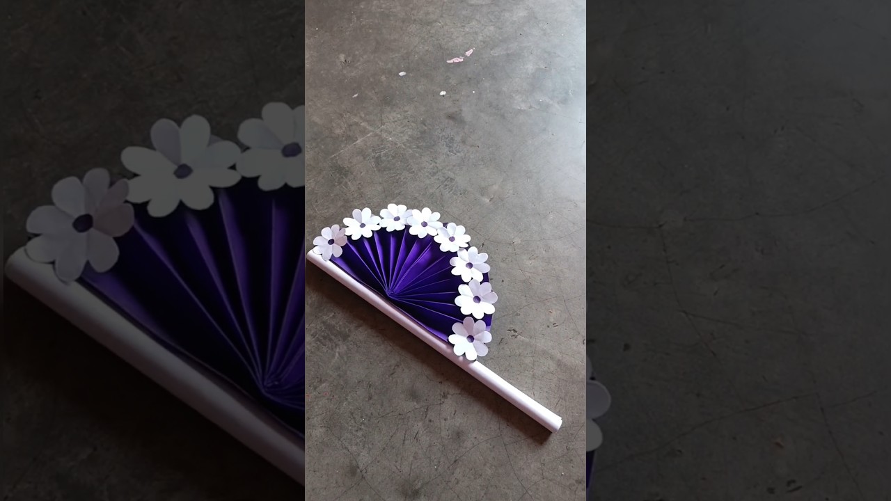 Diy Paper Hand  Fan Craft Idea #shorts #youtubeshorts #handfan #diy#papercraft #viral#trending