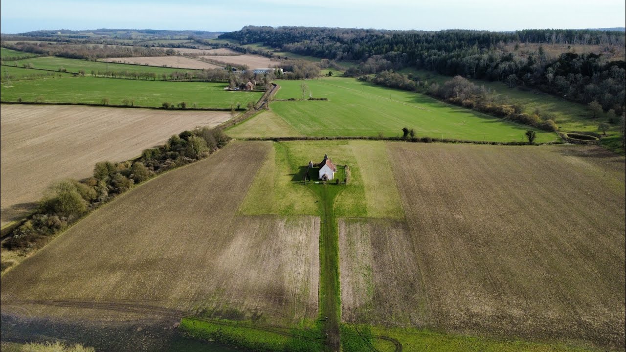 1000 Yr Old St Huberts Church - Idsworth & The Floodwater 