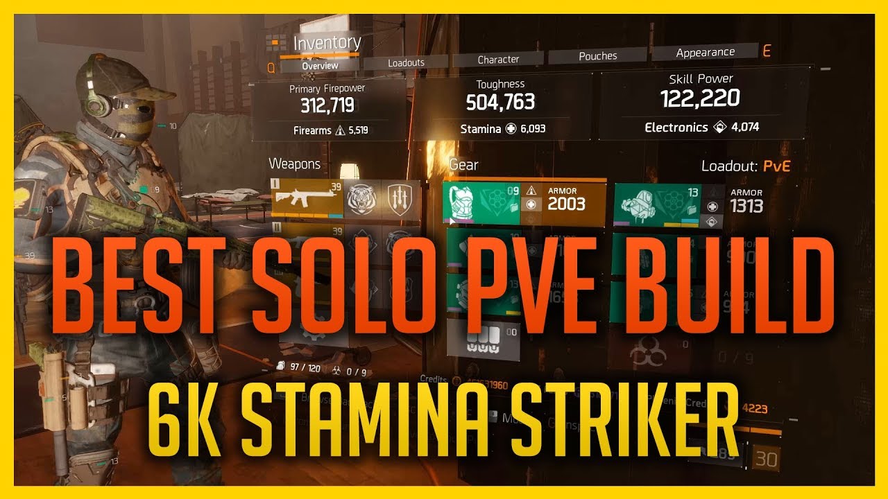 Best Solo PVE build | Striker 6K Stamina | The Division 1.8