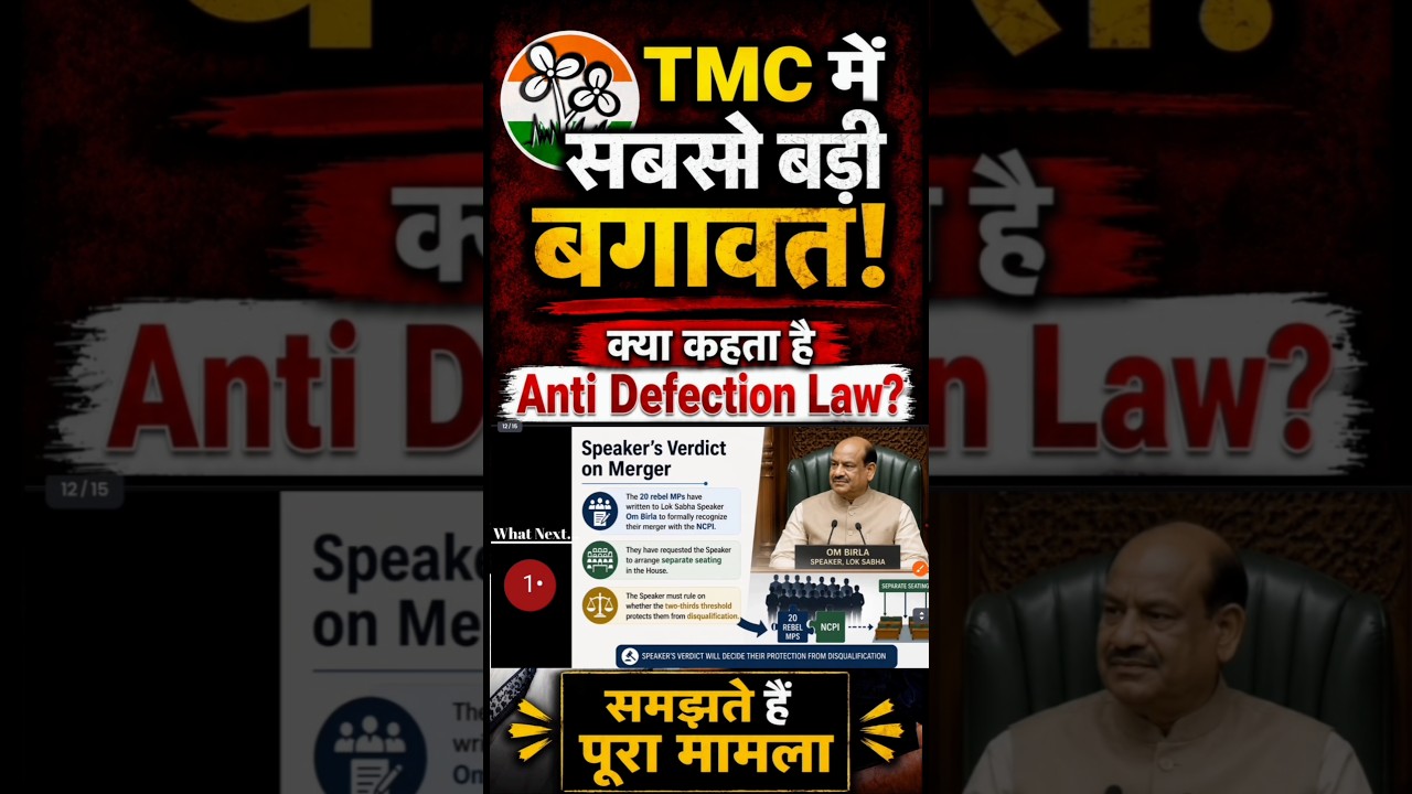 Big Rebellion in TMC?Merger with NCPI|New Controversy with Mamta Didi|Anti Defection Law#tmc#shorts
