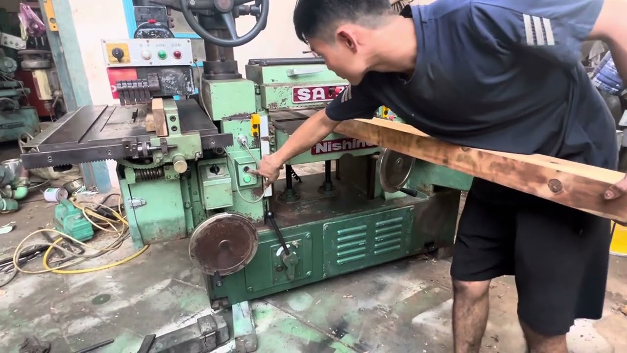 ✅✅✅ Máy cưa bào liên hợp Nishino SA300, Nhật Bản, 5 motor, động cơ rời, 3 lưỡi mỏng. Lh 03.7777.7557