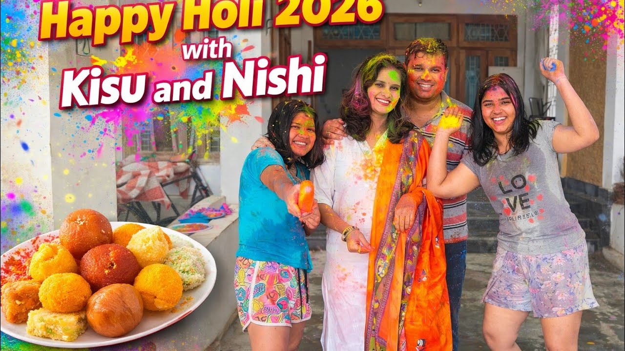 Splashing Colors with Kisu and Nishi | Holi 2026 🌈✨| Kisu And Nishi Show #kisuandnishishow #holi  