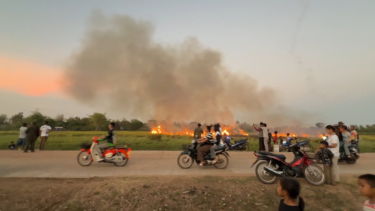 เกีดเหตุ ไฟไหม้หนอง หลังจัดงานบุญบั้งไฟแสน | after rocket festival 