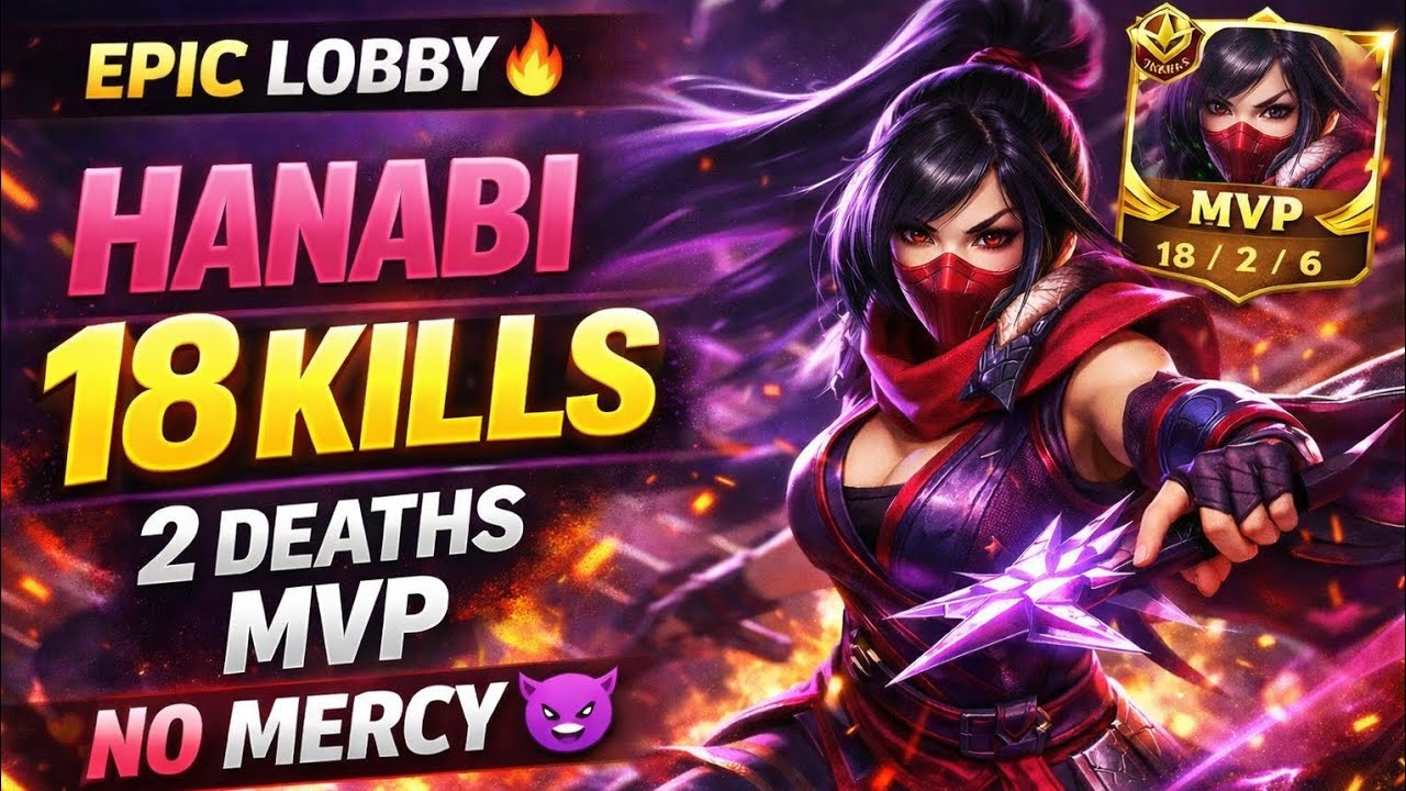 Hanabi Crazy Gameplay 😱 | 18 Kills 2 Deaths MVP 🔥 Mobile Legends
