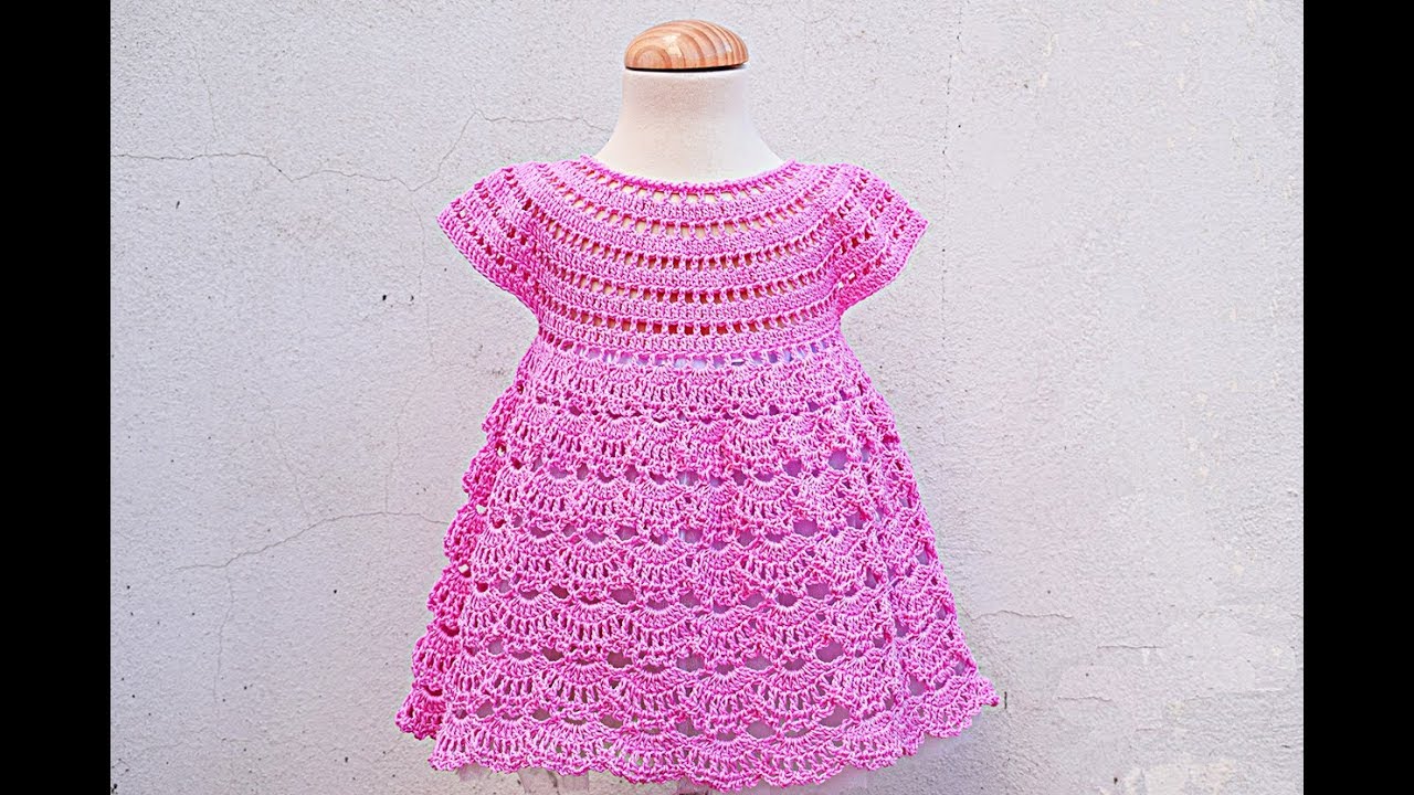 Платье крючком для девочки, очень простое в вязании. Majovelcrochet