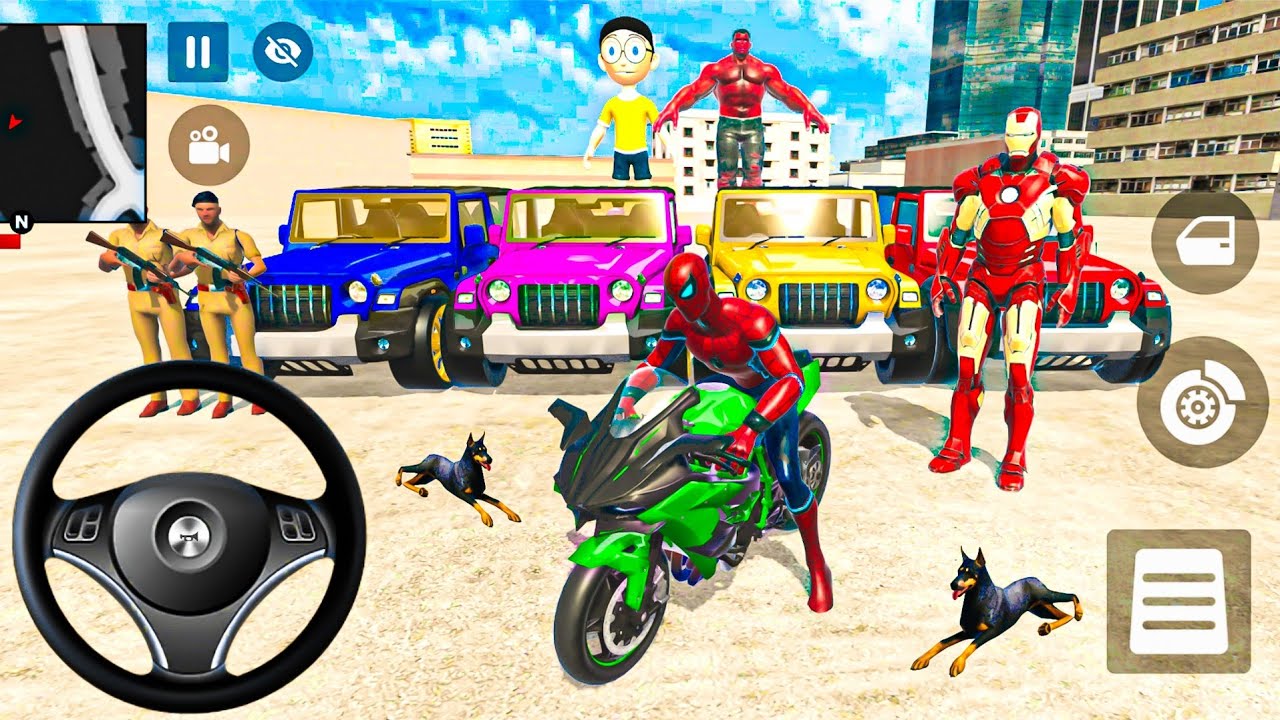 ❄️ Indian Thift Auto Game New Update 🐝 Spiderman & Ironman 🔥 Purchased Monster Cars  Showroom Game 🎮