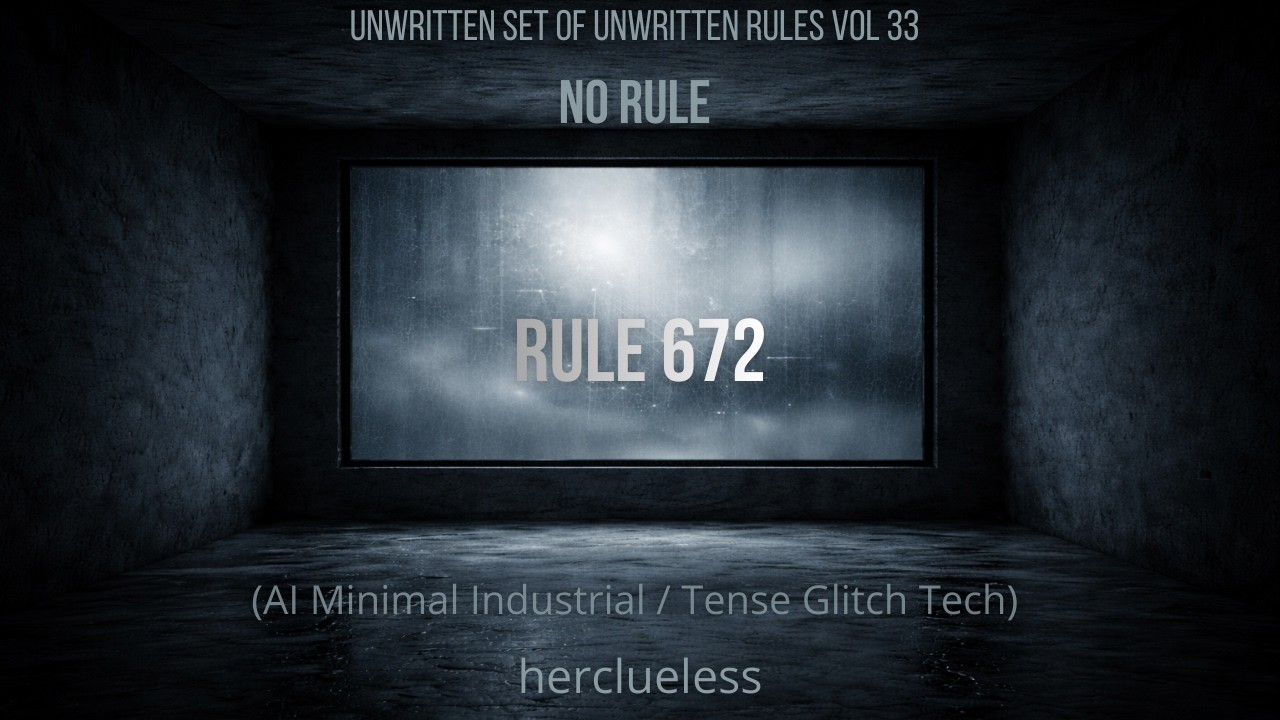 rule 672 | herclueless (AI Minimal Industrial / Tense Glitch Tech)