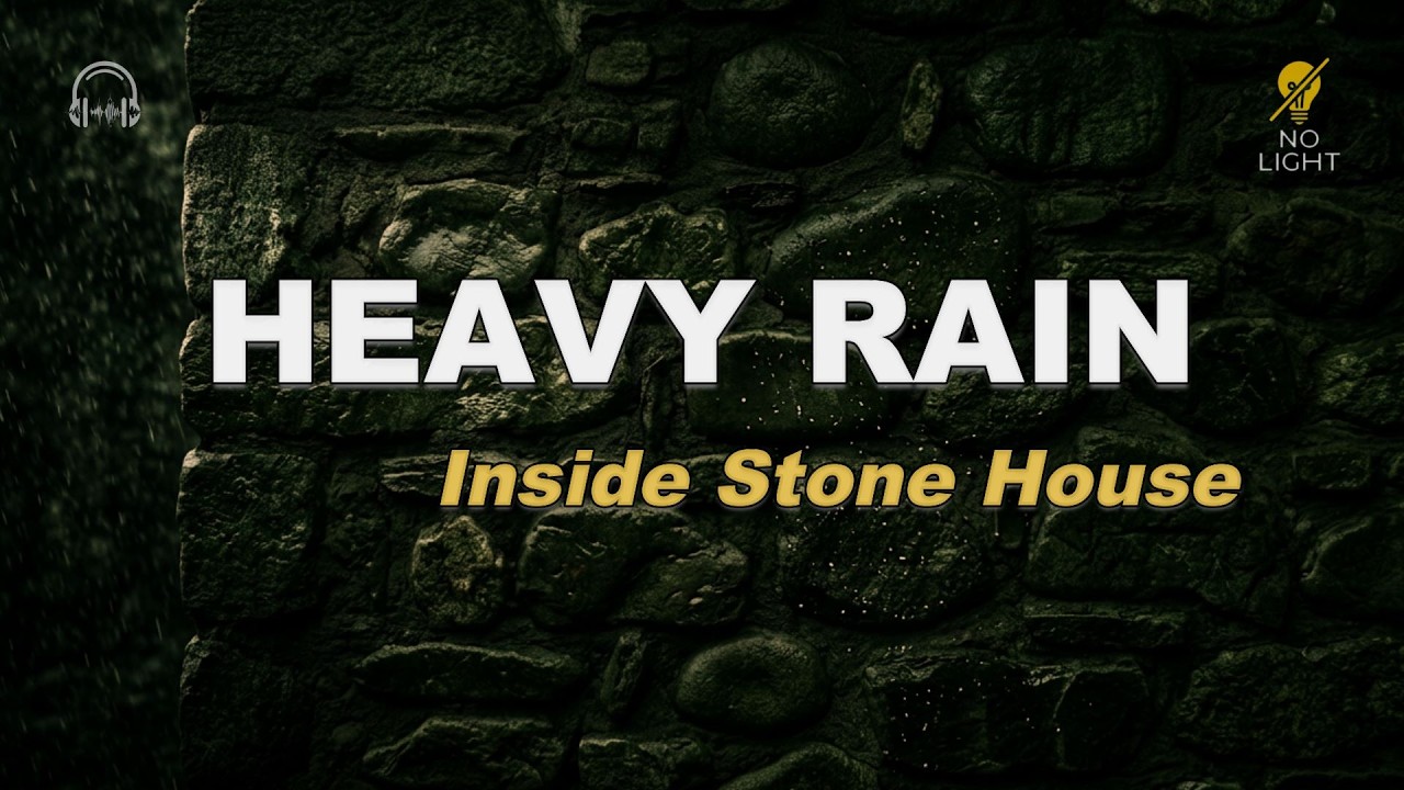 Heavy Rain Muffled by Stone Walls - Instant Brain Silence for ADHD (8 Hours)