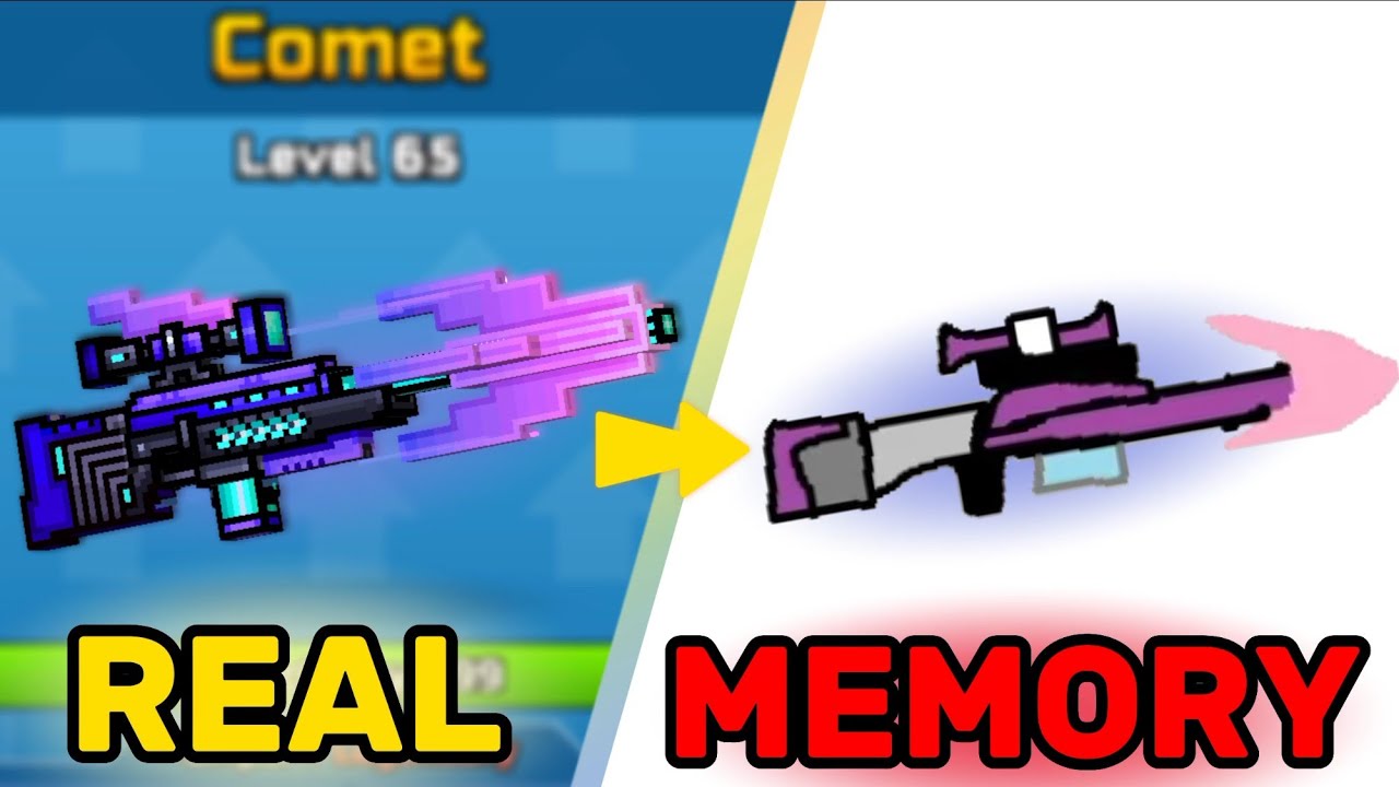 I drew pixel gun 3d guns from MEMORY...