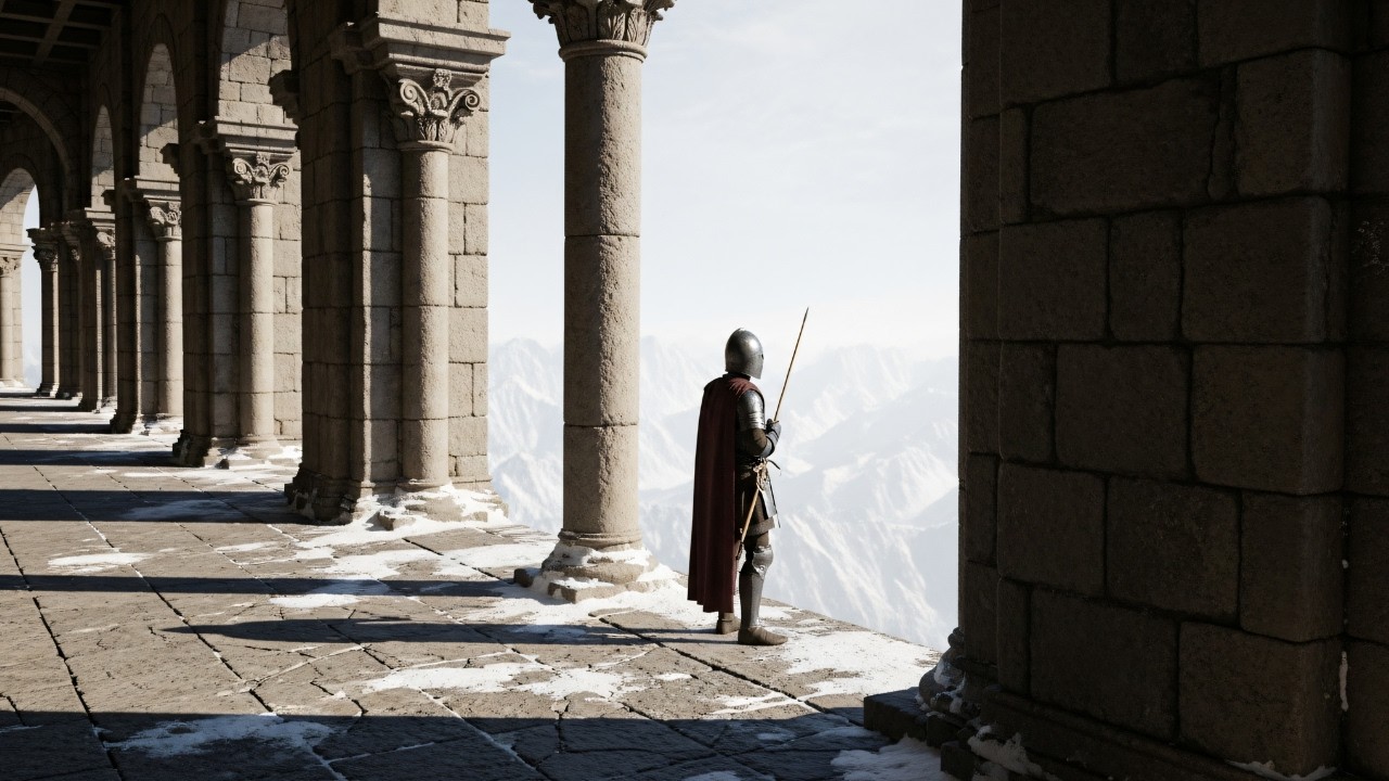 Cold Stone Corridor - Immersive Medieval Winter Ambience for Sleep & Focus