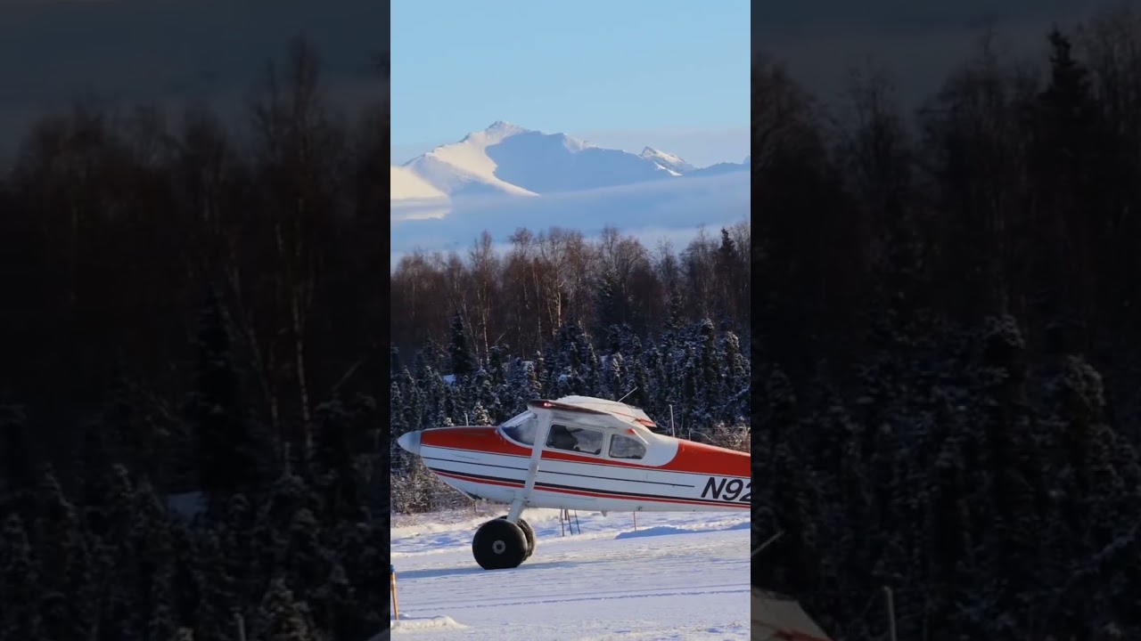 1954 Cessna 180 Taking Off Runway 32 at Lake Hood Strip