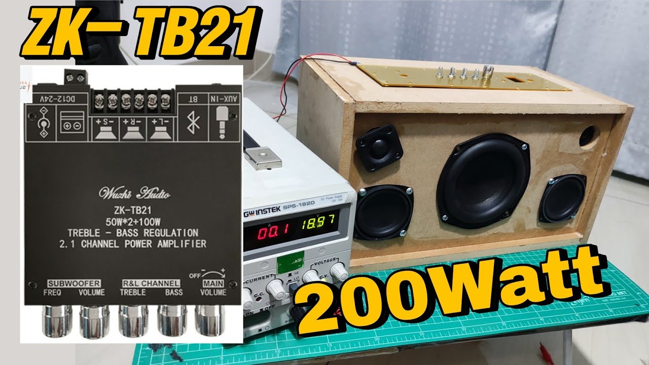 แอมป์จิ๋ว ZK-TB21 บลูทูธ 200 วัตต์ บอร์ดดำ  ต่อลำโพงHK 5 นิ้ว Harman kardon