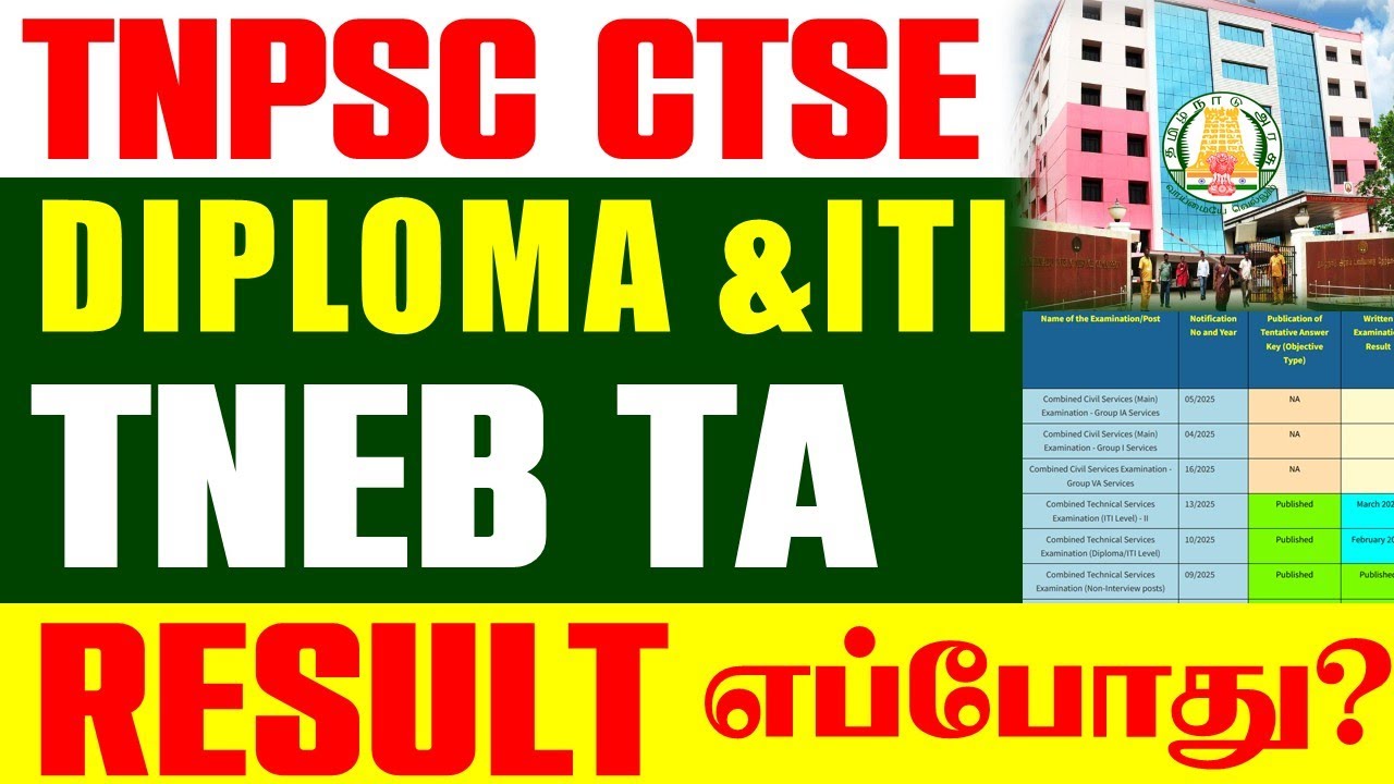 🔴#Breaking TNPSC Diploma & ITI தேர்வு முடிவுகள் எப்போது?🤔| TNEB TECHNICAL ASSISTANT RESULTS எப்போது?