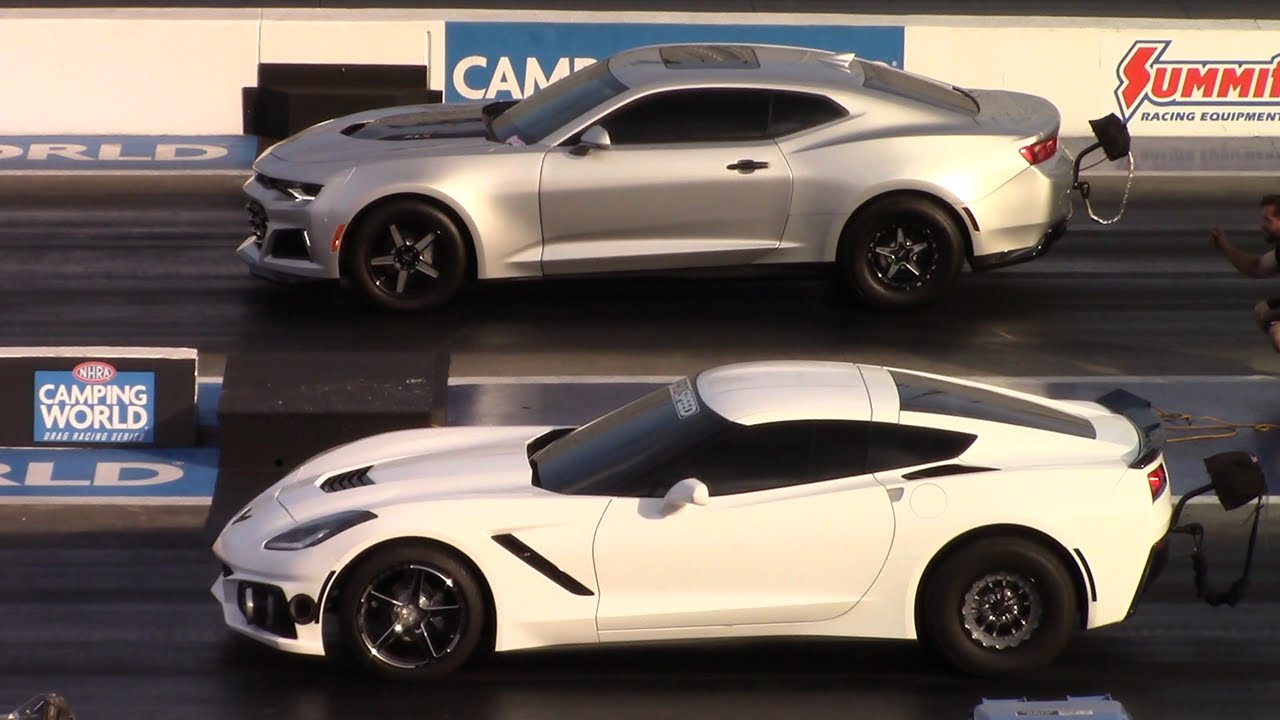 C7 Corvette vs ZL1 Camaro and Honda S2000 1/4 Mile Drag Races