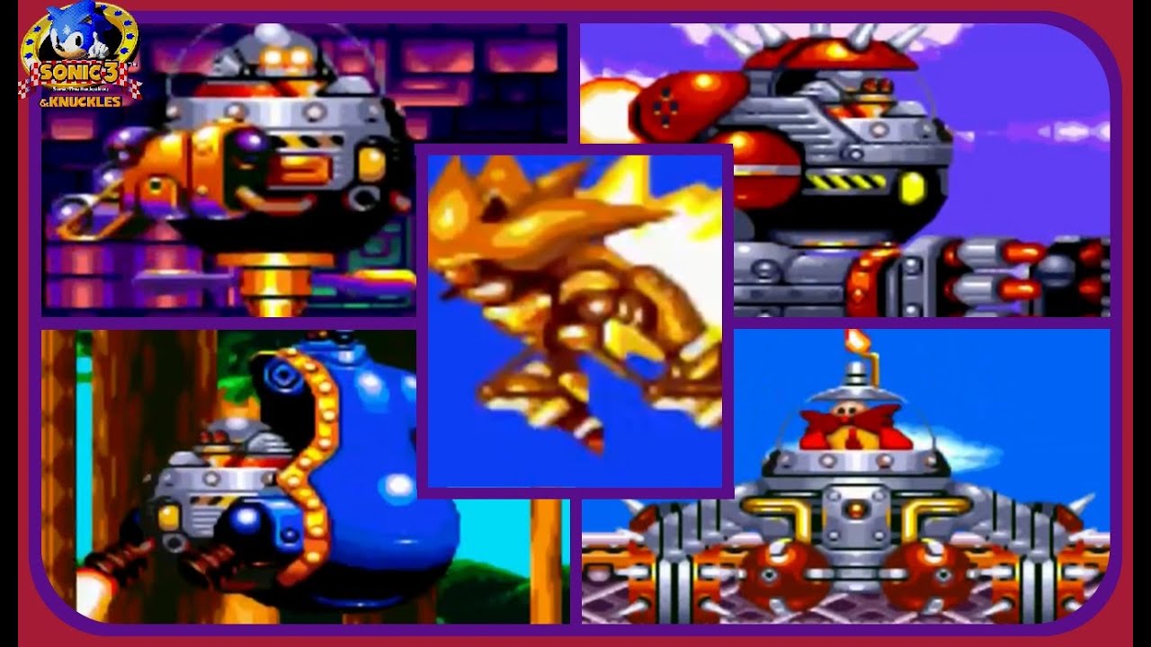 Sonic the Hedgehog 3 & Knuckles - All Boss Encounters (Knuckles) - NO DAMAGE!!