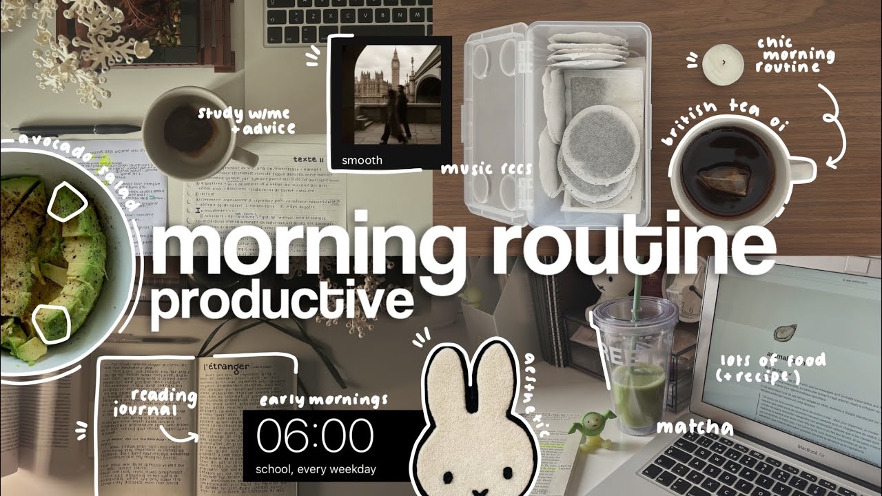 6AM morning routine *realistic* 🦌🖇️ | VERY productive, realistic, study vlog, what i eat