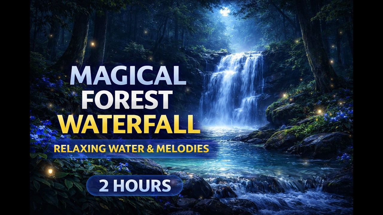 Forest Waterfall Sounds for Deep Sleep 🌲 2 Hours Relaxing Water & Nature Ambience