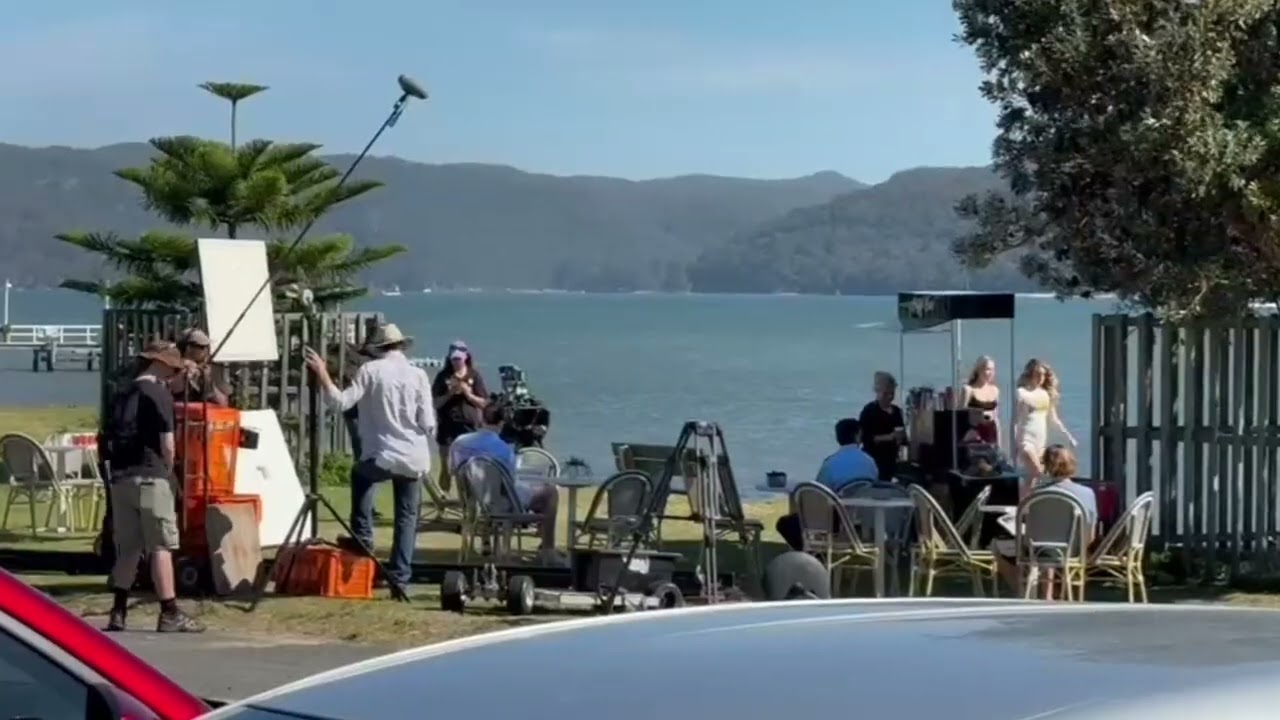 Behind the scenes filming footage on the Location tour of Home and Away. 