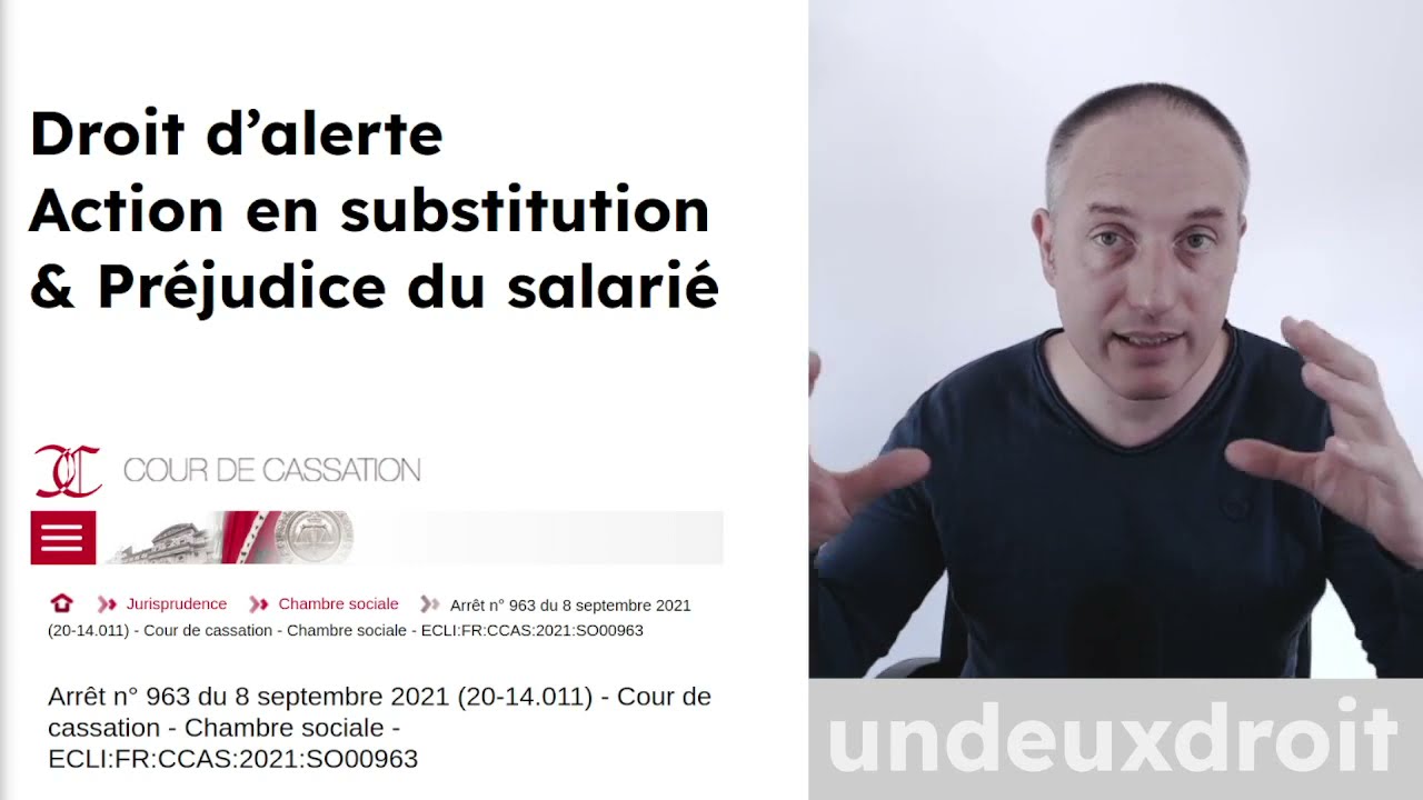 Droit d&rsquo;alerte - Action en substitution - Pr&eacute;judice du salari&eacute;