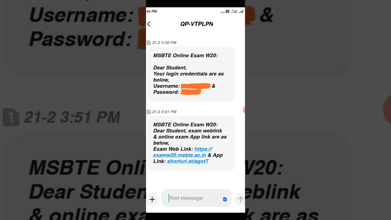 Important Information for Winter 2020 Exam Username & Password MSBTE Winter 2020 Exam