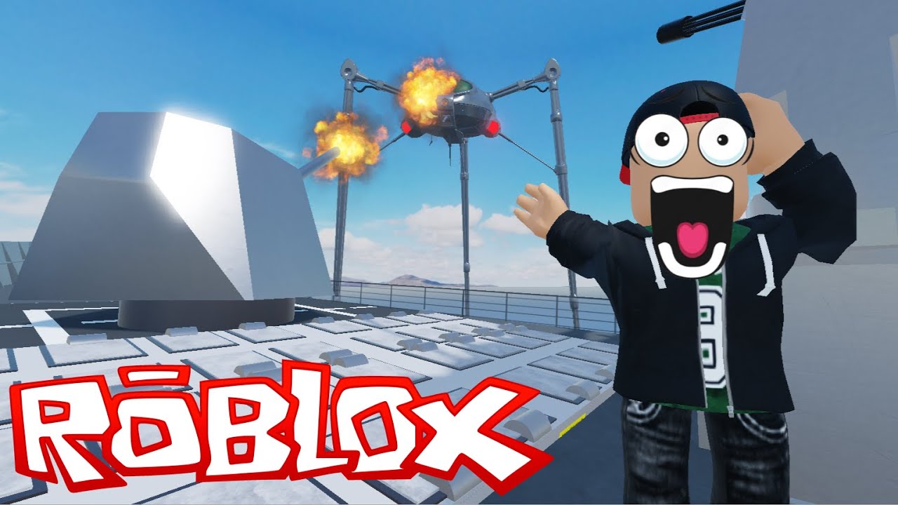 Battling TRIPODS in a BATTLESHIP on ROBLOX! (War of the Worlds: Combat)