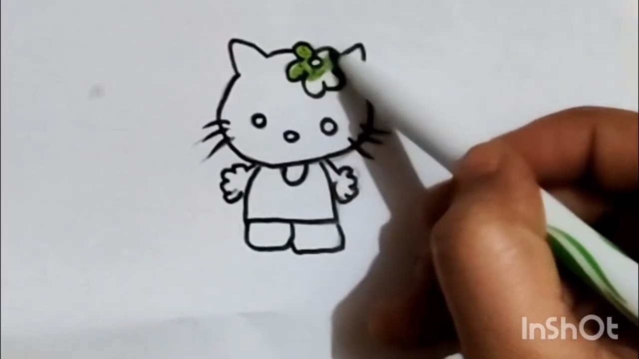 How to Draw Hello Kitty drawing tutorial for beginners 😹||Colouring 🌈||Hello Kitty 🎀||Very Easy😹