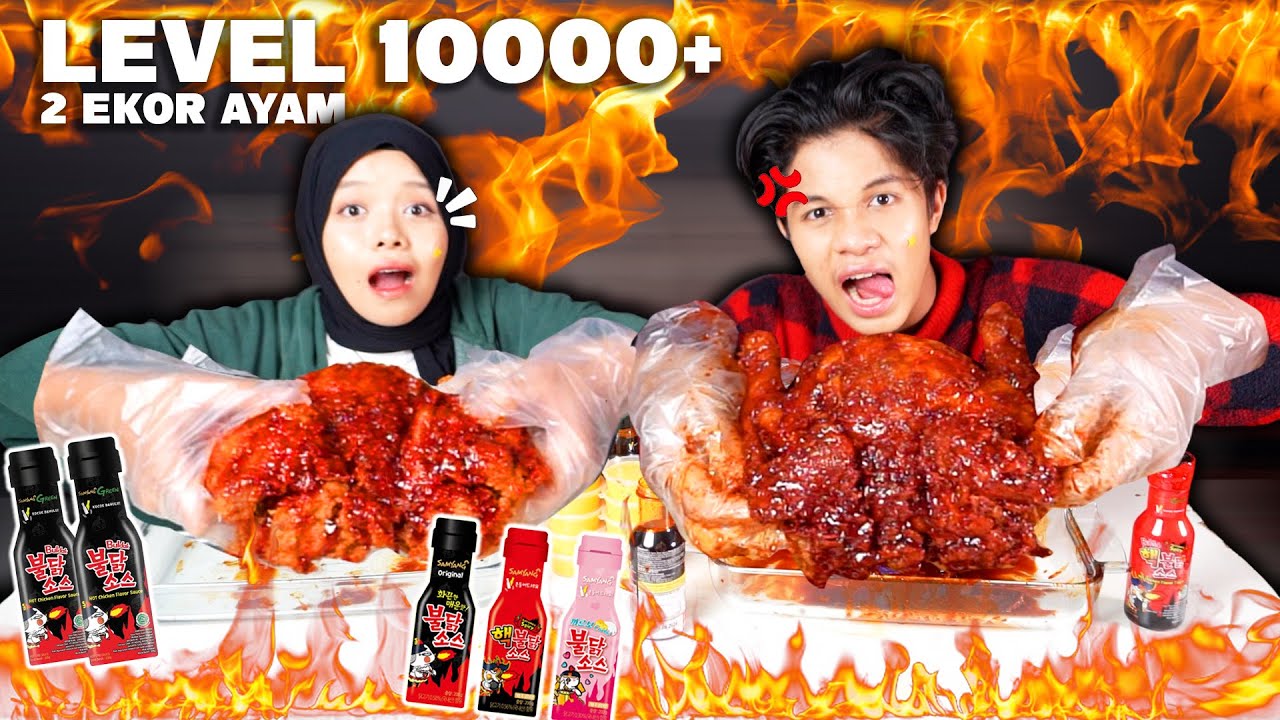 MUKBANG 2 EKOR AYAM RICHEESE PAKE 3 BOTOL SAOS SAMYANG