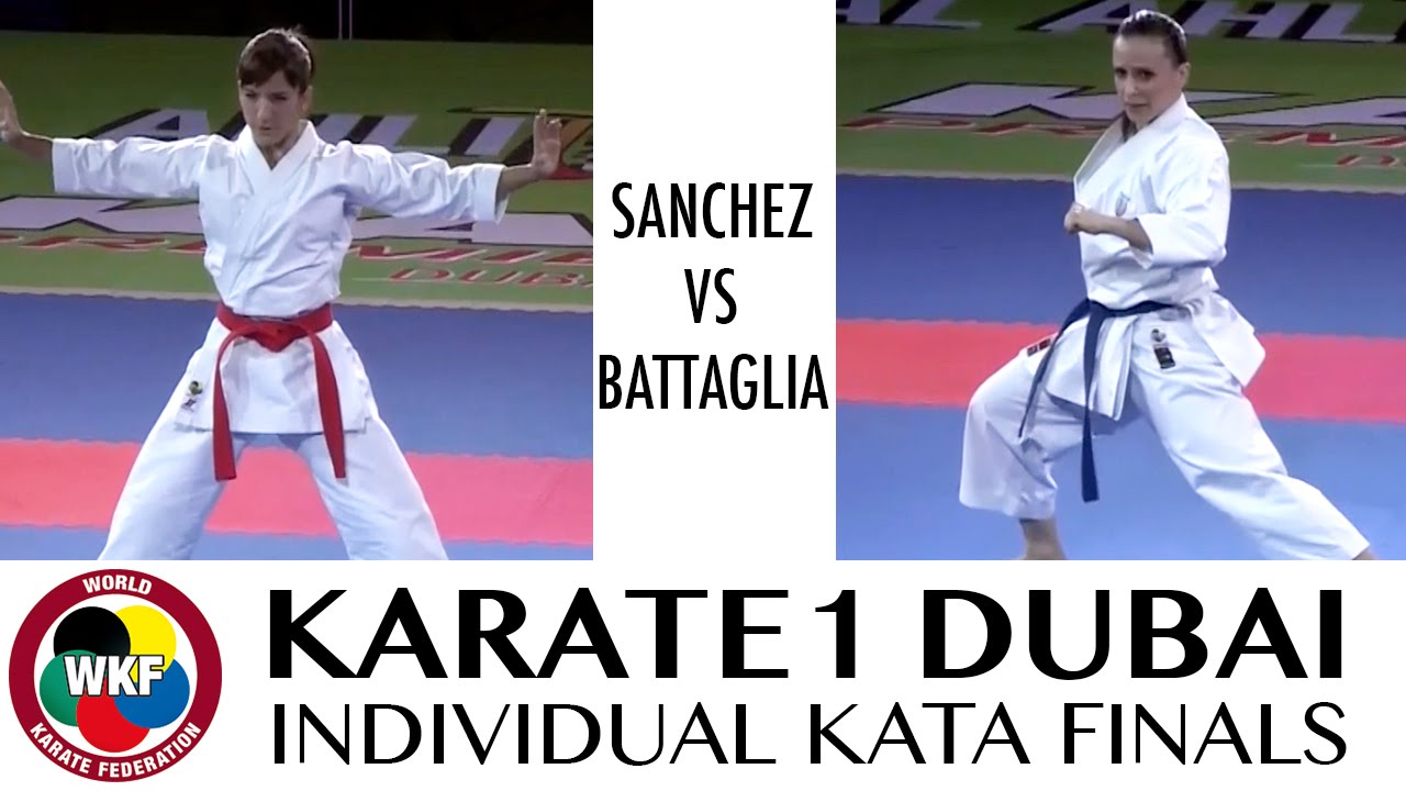 Sandra SANCHEZ vs Sara BATTAGLIA. Karate1 Premier League Dubai 2016. Final Individual Female Kata