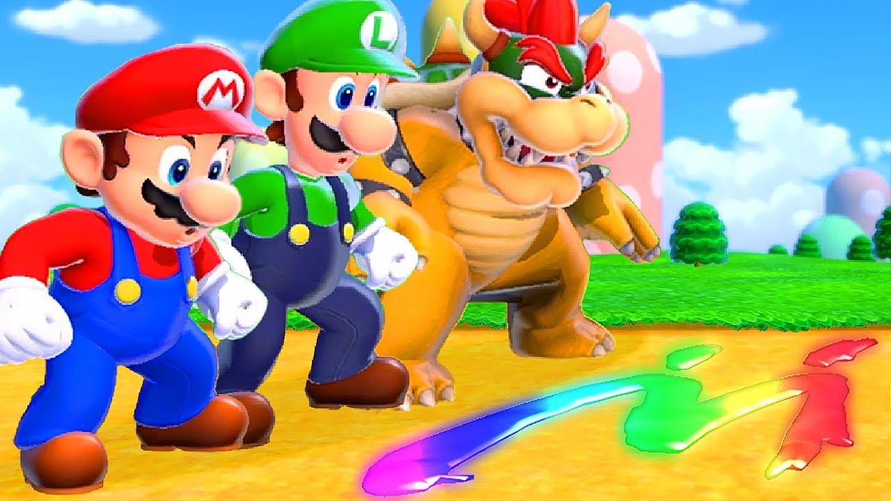 Bowser's Fury: Mario vs Luigi vs Bowser - Full Game Walkthrough (3-Player Splitscreen Race)