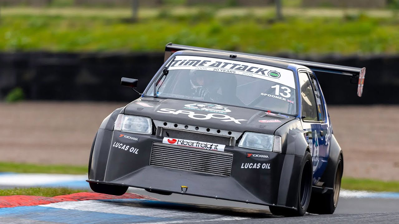 GETTING AIRBORNE in a 330bhp 205 GTi at KNOCKHILL CIRCUIT