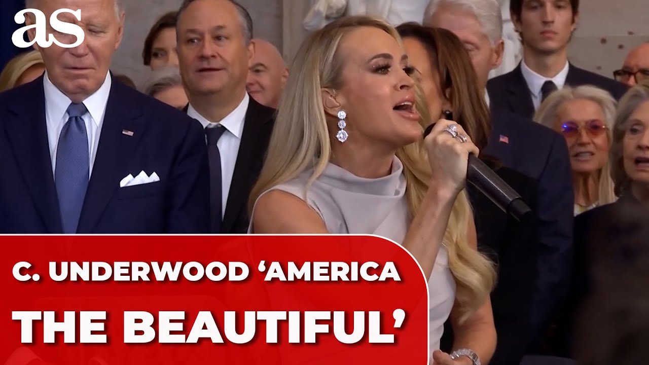 CARRIE UNDERWOOD sings 'AMERICA THE BEAUTIFUL' A CAPPELLA after the soundtrack didn't turn on