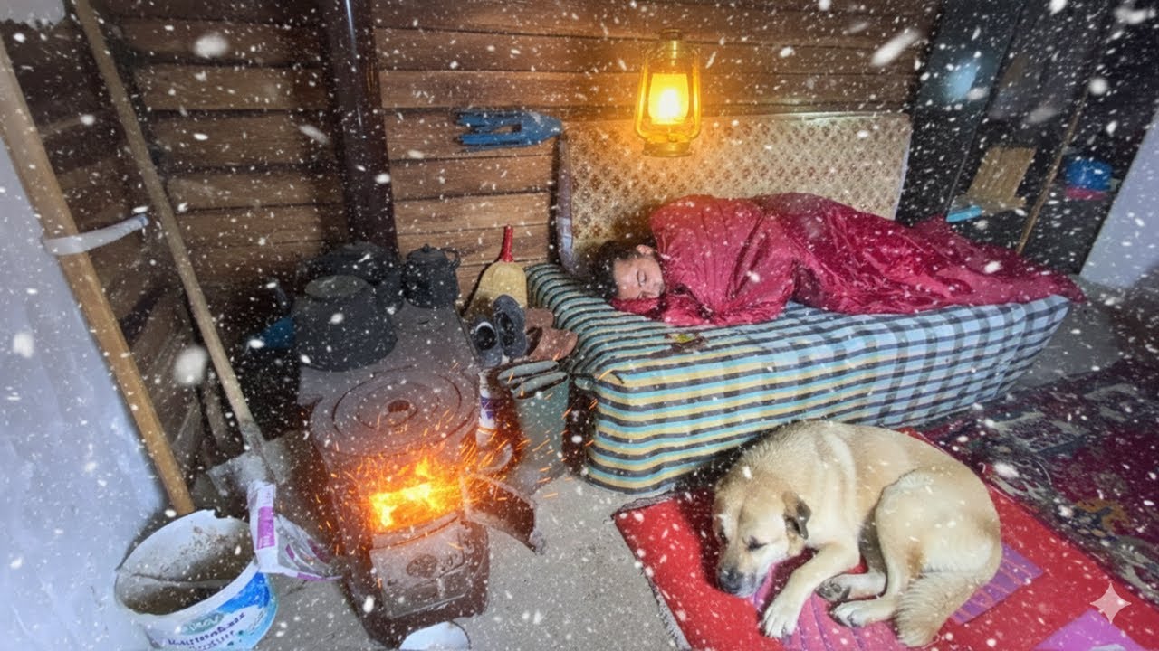 Surviving a -45°C Snowstorm ❄️ Wolves Howling Outside | Hot Tent vs Freezing Wind