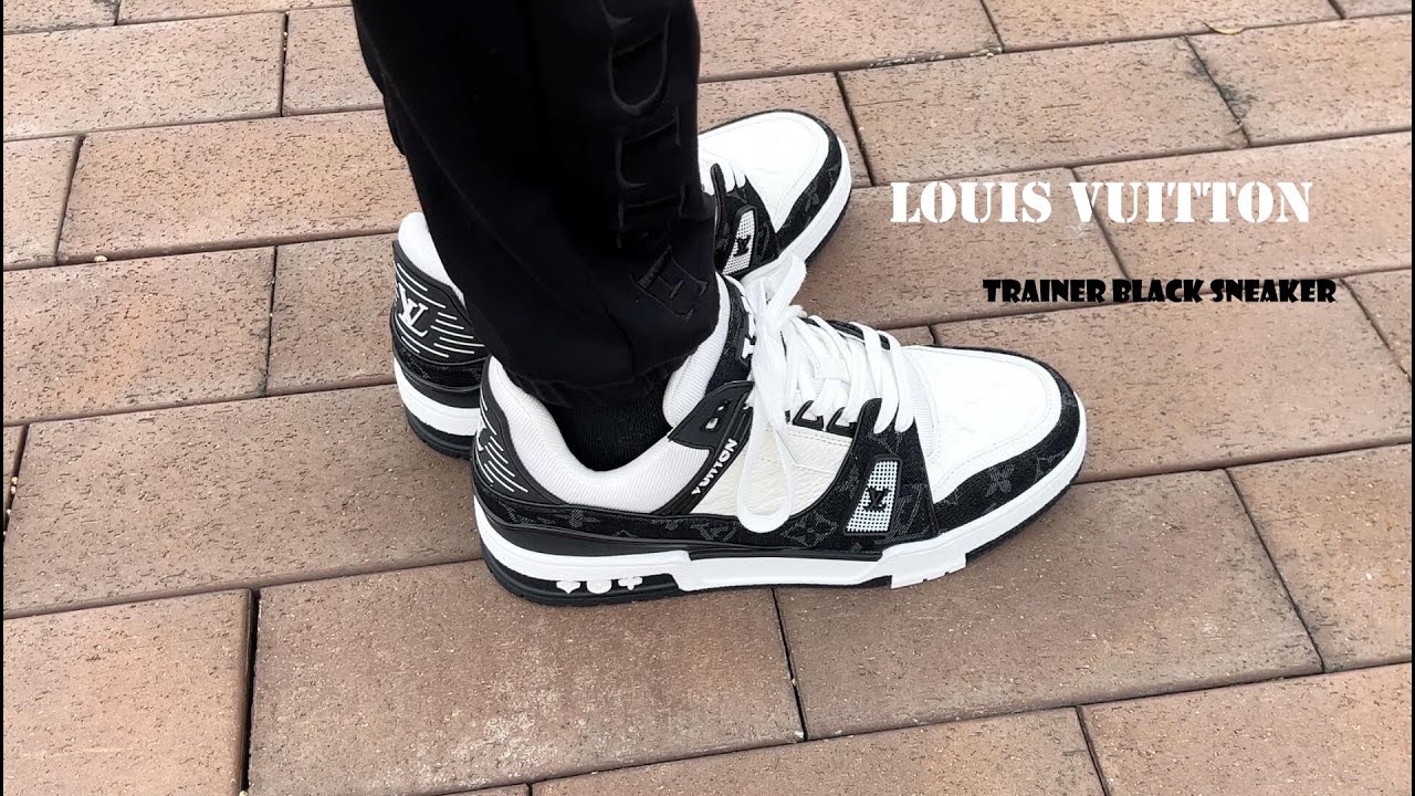 Let's Closer To The Louis Vuitton Trainer Black sneaker |Try On Foot