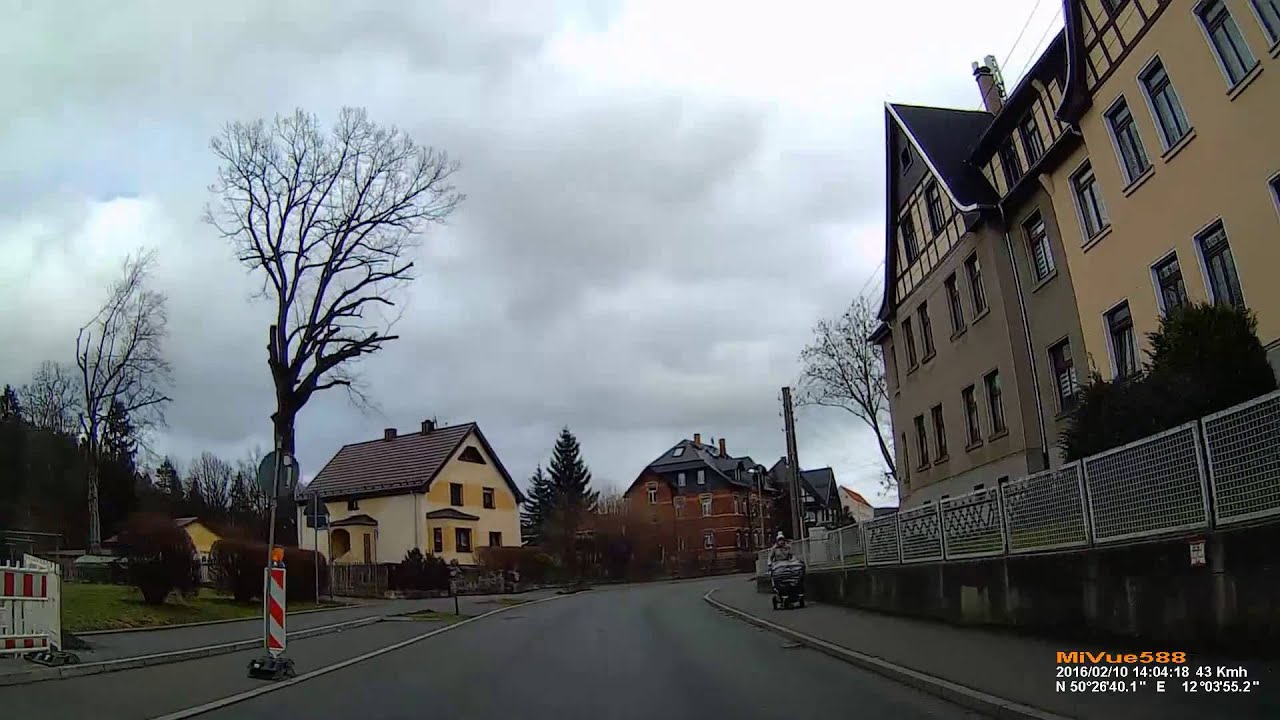 D: Gemeinde Weischlitz. Vogtlandkreis. Ortsdurchfahrt. Februar 2016