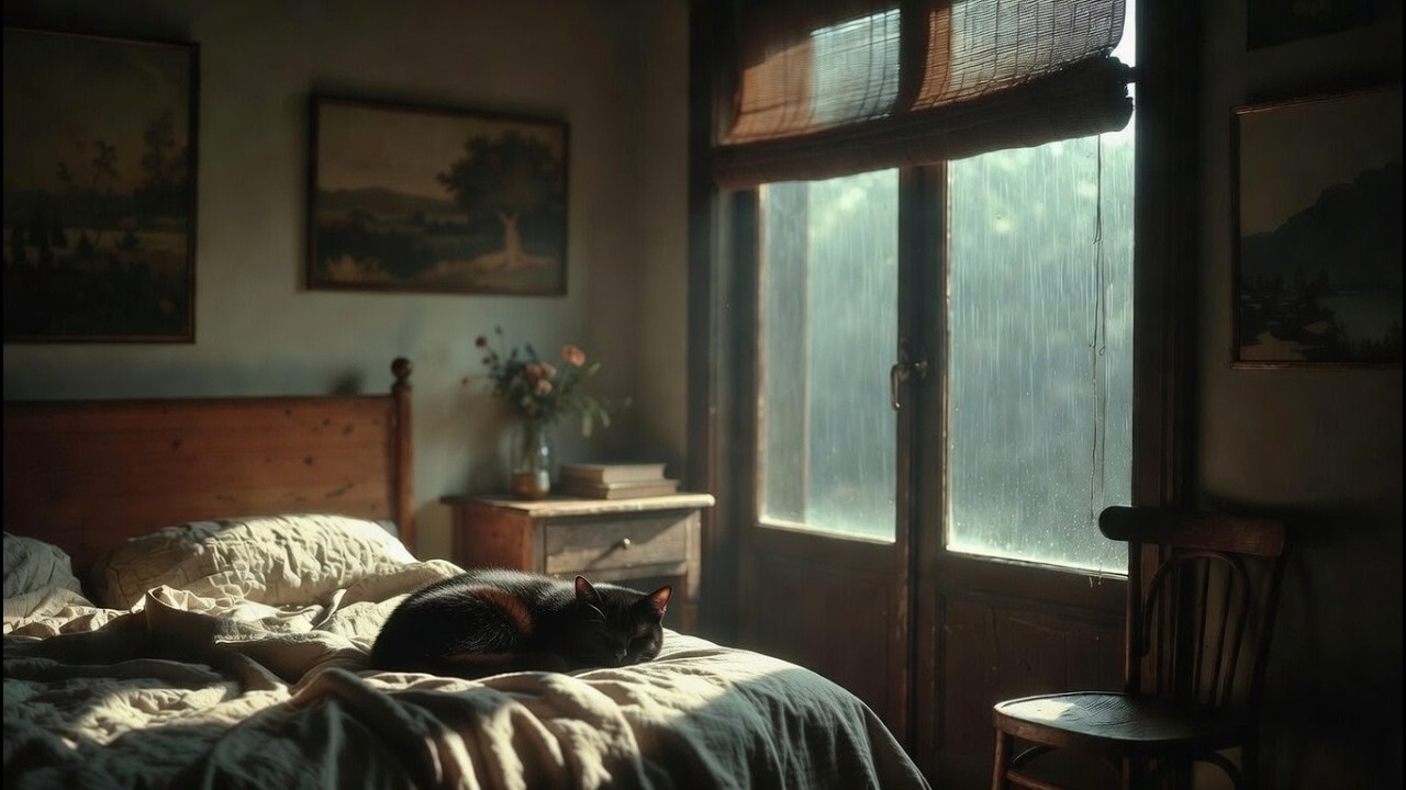 Rainy Bedroom ASMR 🌧️ Cozy Window Rain for Deep Sleep & Relaxation (4 Hours)