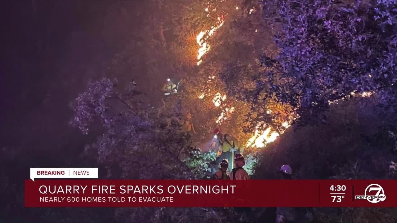 Hundreds evacuated Wednesday as the Quarry Fire burns in Jefferson County