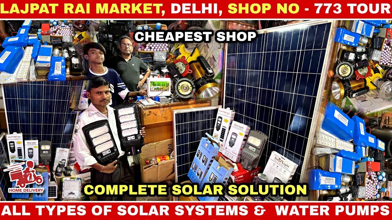 Complete solar solution - solar panels, pump, ceiling fan, lithium battery, street lights, dc motors