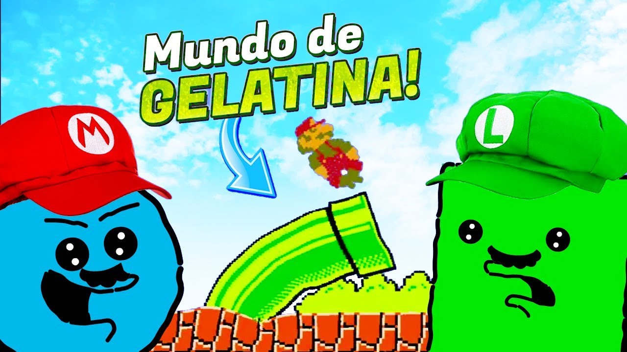 SUPER MARIO BROS PERO EL MUNDO ES DE GELATINA | Cuadradito y Circulito