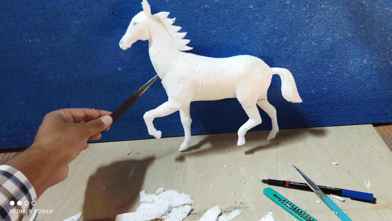 Thermocol Horse Making || How to make thermocol Horse || Art Anshu ...