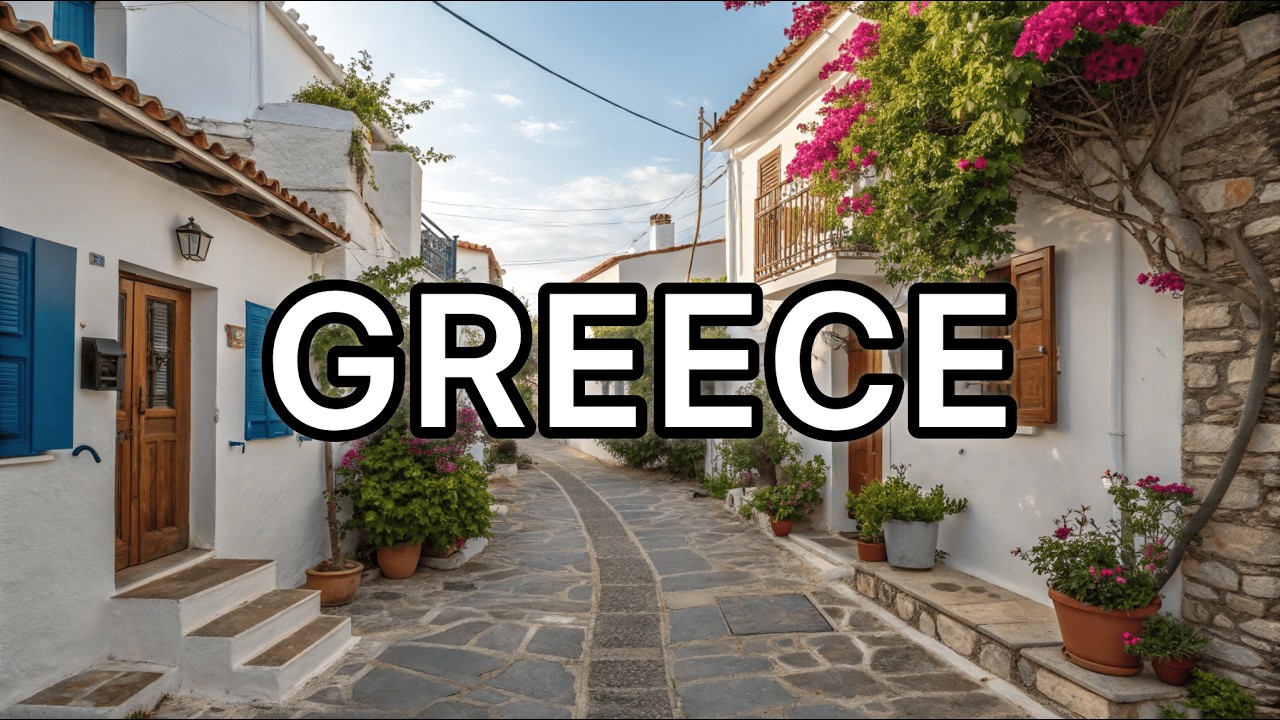 Quiet Greek Town Walking Tour 4K 🇬🇷 | Peaceful Streets, Nature & Real Ambient Sounds
