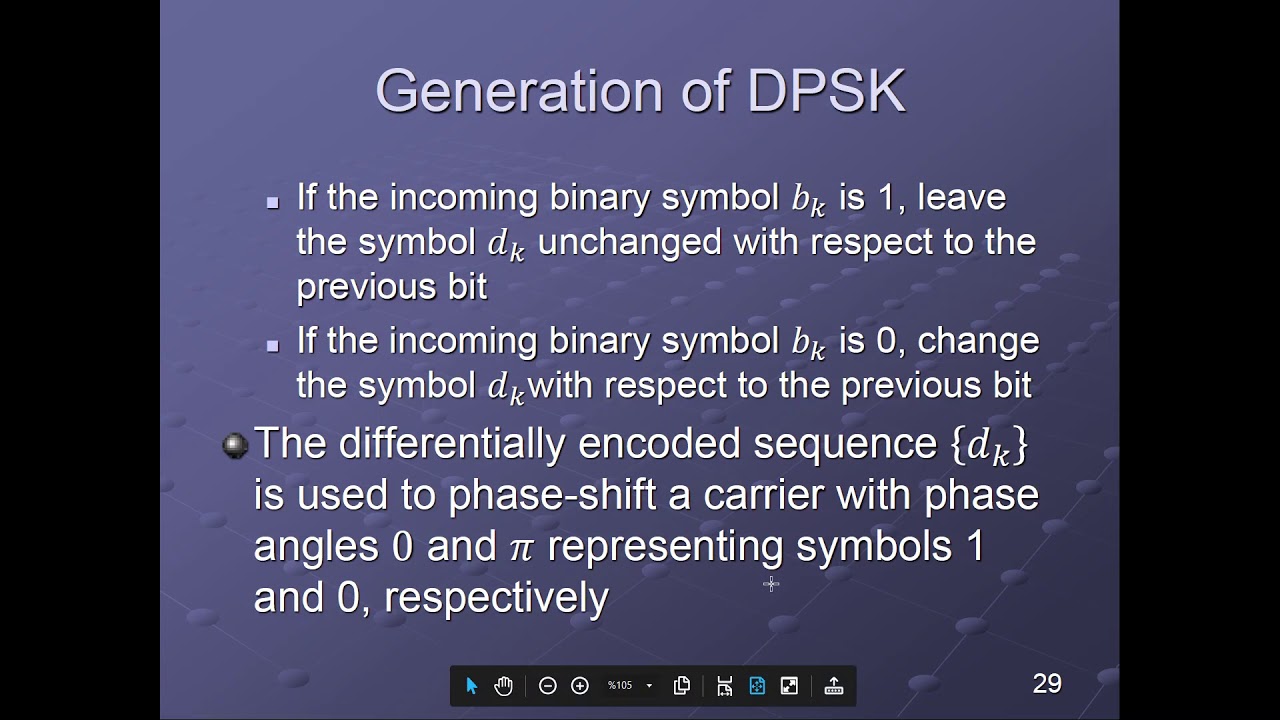 Digital Communication - V21- Non-coherent differential binary phase-shift keying (DBPSK) & detection