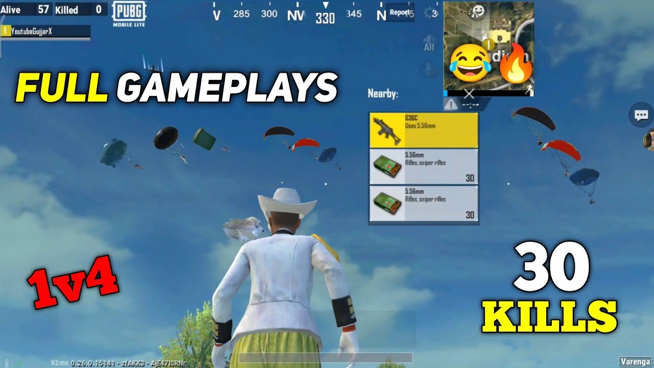 30 KILLS 🔥 NEW 1V4 FULL GAMEPLAYS 5 FINGERS CLAW - PUBG MOBILE LITE BGMI LITE
